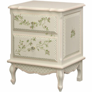 French Night Table (Floral vines on Linen Finish) Default Title