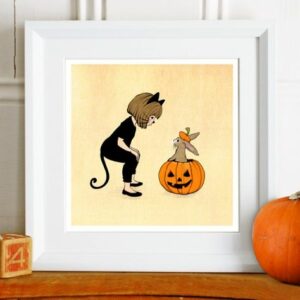 Belle & Boo Art Print Happy Halloween Default Title