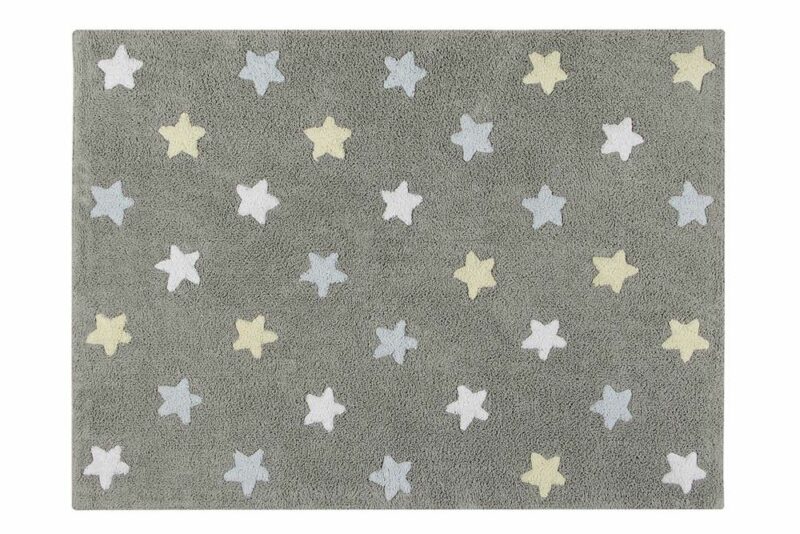 Lorena Canals Washable Tricolor Stars Grey Blue Default Title